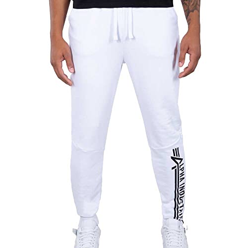 Alpha Industries Herren Jogger Jogginghose Für Hose, Weiß, M EU von ALPHA INDUSTRIES