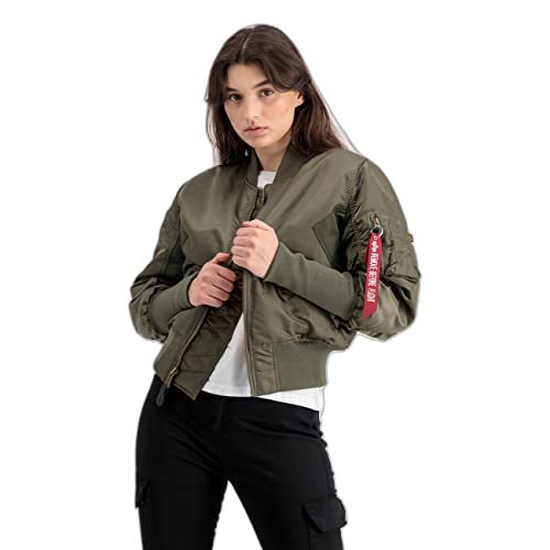 Alpha Industries MA-1 Cyber Wmn Bomberjacke für Damen Mud Olive von ALPHA INDUSTRIES