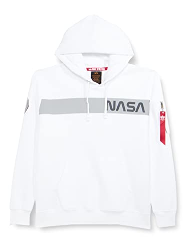 Alpha Industries NASA RS Hoody Kapuzensweat für Herren White von ALPHA INDUSTRIES