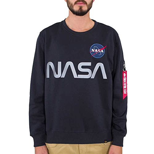 Alpha Industries NASA Reflective Sweater Sweatshirt für Herren Rep.Blue von ALPHA INDUSTRIES