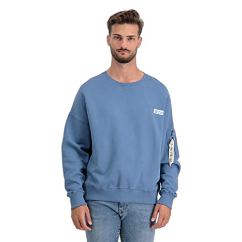 Alpha Industries Organics OS Sweater Sweatshirt für Herren Organic Petrol von ALPHA INDUSTRIES