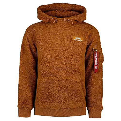 Alpha Industries Teddy Hoody Kapuzensweat für Herren Camel von ALPHA INDUSTRIES