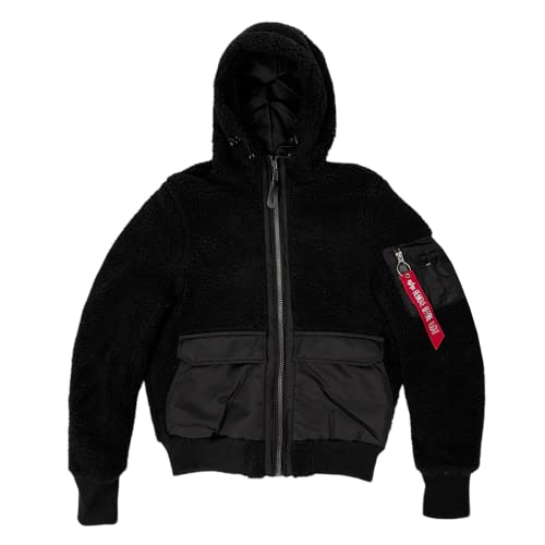 Alpha Industries Zip Hood Teddy Wmn Fliegerjacke für Damen Black von ALPHA INDUSTRIES