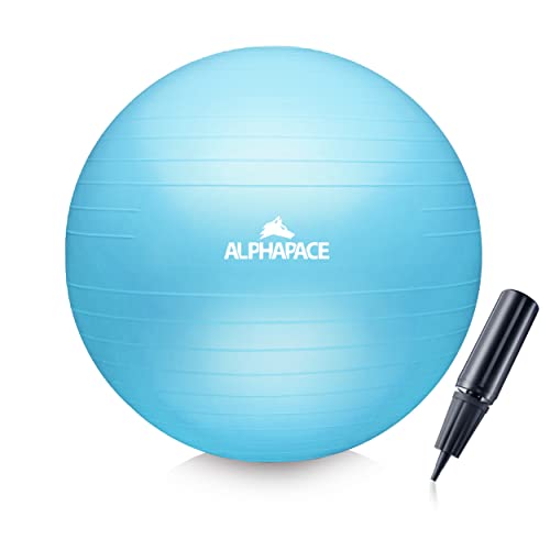 ALPHAPACE Dicker Anti-Burst Gymnastikball Sitzball Trainingsball inkl. Luft-Pumpe, Ball für Fitness, Yoga, Gymnastik, Core Training, für starken Rücken als Büro-Stuhl, ICY Blue, 65cm ALPHAPACE Dicker Anti-Burst Gymnastikball Sitzball Trainingsball inkl. Luft-Pumpe, Ball für Fitness, Yoga, Gymnastik, Core Training, für starken Rücken als Büro-Stuhl, ICY Blue, 65cm von ALPHAPACE