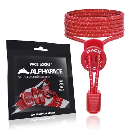 ALPHAPACE Pace Locks Elastische Schnürsenkel ohne binden mit Schnellverschluss, Schuhbänder ohne Schnüren, Slip-on Schnellverschluss für Sport, Jugend & ältere Menschen, 120 cm, 1-Paar in Rot ALPHAPACE Pace Locks Elastische Schnürsenkel ohne binden mit Schnellverschluss, Schuhbänder ohne Schnüren, Slip-on Schnellverschluss für Sport, Jugend & ältere Menschen, 120 cm, 1-Paar in Rot von ALPHAPACE