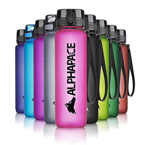 ALPHAPACE Trinkflasche, auslaufsichere 1.000 ml Wasserflasche, BPA-freie Flasche für Sport, Fahrrad & Outdooraktivitäten, Sportflasche mit Fruchteinsatz, in Pink von ALPHAPACE