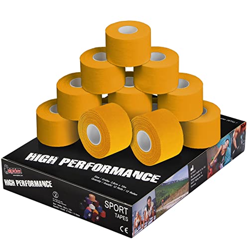 ALPIDEX 12 Rollen Sport Tape Set 3,8 cm x 10 m Gelenk Tapeverband Viele Farben Reißbares Unelastisches Sporttape Hautfreundlich Handball Fußball Volleyball, Farbe:gelb ALPIDEX 12 Rollen Sport Tape Set 3,8 cm x 10 m Gelenk Tapeverband Viele Farben Reißbares Unelastisches Sporttape Hautfreundlich Handball Fußball Volleyball, Farbe:gelb von ALPIDEX