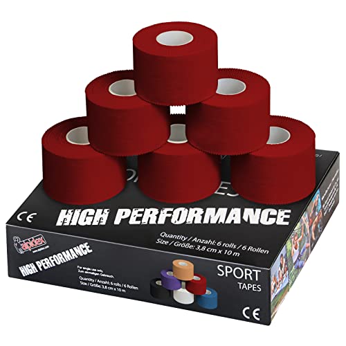 ALPIDEX 6 Rollen Sport Tape Set 3,8 cm x 10 m Gelenk Tapeverband Viele Farben Reißbares Unelastisches Sporttape Hautfreundlich Handball Fußball Volleyball, Farbe:rot ALPIDEX 6 Rollen Sport Tape Set 3,8 cm x 10 m Gelenk Tapeverband Viele Farben Reißbares Unelastisches Sporttape Hautfreundlich Handball Fußball Volleyball, Farbe:rot von ALPIDEX