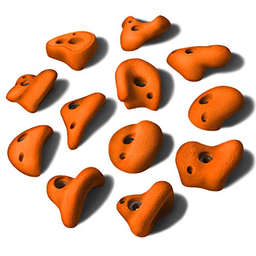 ALPIDEX 12 L Klettergriffe Klettersteine - Farbe:Sporty Orange von ALPIDEX