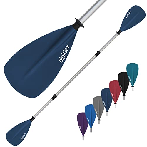 ALPIDEX 2 in 1 Paddel SUP Kajak Verstellbar Leicht Doppelpaddel Teleskoppaddel 160-207cm Aluminium Stechpaddel Stand Up Paddle Board Kajakfahren, Farbe:dunkelblau von ALPIDEX