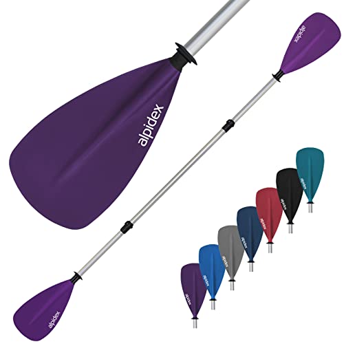 ALPIDEX 2 in 1 Paddel SUP Kajak Verstellbar Leicht Doppelpaddel Teleskoppaddel 160-207cm Aluminium Stechpaddel Stand Up Paddle Board Kajakfahren, Farbe:violett von ALPIDEX