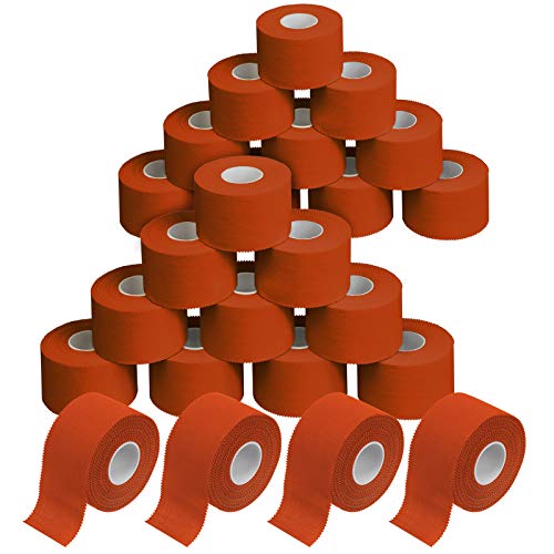 ALPIDEX 24 Rollen Sport Tape Set 3,8 cm x 10 m Gelenk Tapeverband Viele Farben Reißbares Unelastisches Sporttape Hautfreundlich Handball Fußball Volleyball, Farbe:orange von ALPIDEX