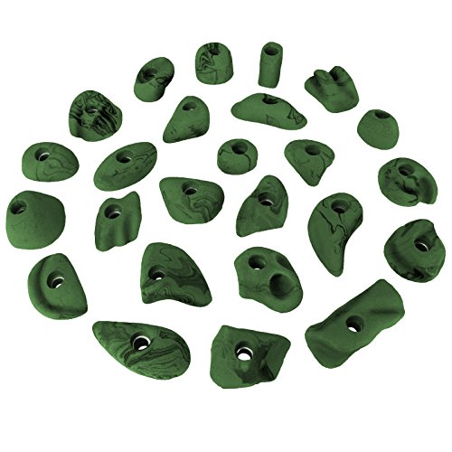 ALPIDEX 25 Klettergriffe - Größe M und S im Set, Farbe:grün-meliert von ALPIDEX