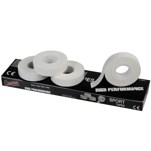 ALPIDEX 4 Rollen Sport Tape Set Fingertape 1,5 cm x 10 m Tapeverband Klettertape Weiß Schwarz Volleyball Handball Bouldern, Farbe:weiß von ALPIDEX