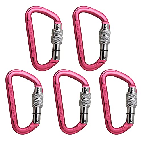 ALPIDEX 5 x Schraubkarabiner Set Aluminium Kletter Karabiner Screw Carabiner Schraubverschluss Kletterausrüstung Bergsteigen, Farbe:pink ALPIDEX 5 x Schraubkarabiner Set Aluminium Kletter Karabiner Screw Carabiner Schraubverschluss Kletterausrüstung Bergsteigen, Farbe:pink von ALPIDEX
