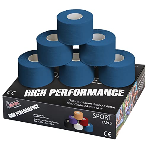 ALPIDEX 6 Rollen Sport Tape Set 3,8 cm x 10 m Gelenk Tapeverband Viele Farben Reißbares Unelastisches Sporttape Hautfreundlich Handball Fußball Volleyball, Farbe:blau ALPIDEX 6 Rollen Sport Tape Set 3,8 cm x 10 m Gelenk Tapeverband Viele Farben Reißbares Unelastisches Sporttape Hautfreundlich Handball Fußball Volleyball, Farbe:blau von ALPIDEX