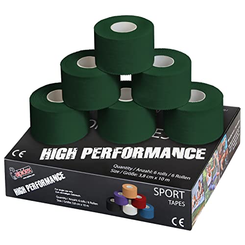 ALPIDEX 6 Rollen Sport Tape Set 3,8 cm x 10 m Gelenk Tapeverband Viele Farben Reißbares Unelastisches Sporttape Hautfreundlich Handball Fußball Volleyball, Farbe:grün ALPIDEX 6 Rollen Sport Tape Set 3,8 cm x 10 m Gelenk Tapeverband Viele Farben Reißbares Unelastisches Sporttape Hautfreundlich Handball Fußball Volleyball, Farbe:grün von ALPIDEX