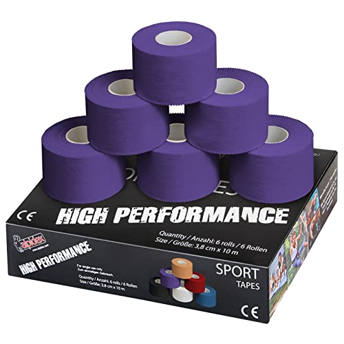 ALPIDEX 6 Rollen Sport Tape Set 3,8 cm x 10 m Gelenk Tapeverband Viele Farben Reißbares Unelastisches Sporttape Hautfreundlich Handball Fußball Volleyball, Farbe:lila ALPIDEX 6 Rollen Sport Tape Set 3,8 cm x 10 m Gelenk Tapeverband Viele Farben Reißbares Unelastisches Sporttape Hautfreundlich Handball Fußball Volleyball, Farbe:lila von ALPIDEX