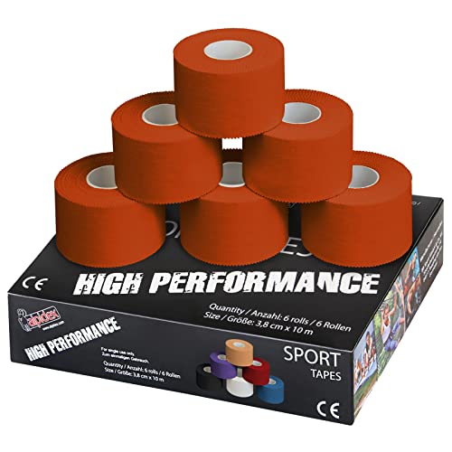 ALPIDEX 6 Rollen Sport Tape Set 3,8 cm x 10 m Gelenk Tapeverband Viele Farben Reißbares Unelastisches Sporttape Hautfreundlich Handball Fußball Volleyball, Farbe:orange ALPIDEX 6 Rollen Sport Tape Set 3,8 cm x 10 m Gelenk Tapeverband Viele Farben Reißbares Unelastisches Sporttape Hautfreundlich Handball Fußball Volleyball, Farbe:orange von ALPIDEX