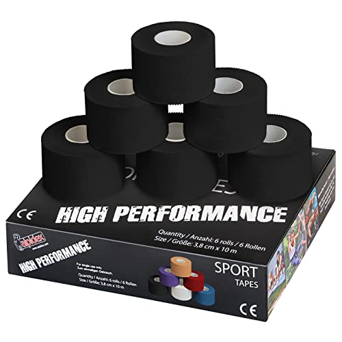 ALPIDEX 6 Rollen Sport Tape Set 3,8 cm x 10 m Gelenk Tapeverband Viele Farben Reißbares Unelastisches Sporttape Hautfreundlich Handball Fußball Volleyball, Farbe:schwarz ALPIDEX 6 Rollen Sport Tape Set 3,8 cm x 10 m Gelenk Tapeverband Viele Farben Reißbares Unelastisches Sporttape Hautfreundlich Handball Fußball Volleyball, Farbe:schwarz von ALPIDEX