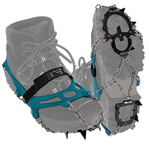 ALPIDEX Grödel Steigeisen für Bergschuhe Schuhkrallen mit Manganstahlspikes 12 Zähne Schuhgröße 35-47 Crampons Klettern Bergsteigen Trekkking Winter Outdoor Schuhspikes, Größe:M, Farbe:Blue ALPIDEX Grödel Steigeisen für Bergschuhe Schuhkrallen mit Manganstahlspikes 12 Zähne Schuhgröße 35-47 Crampons Klettern Bergsteigen Trekkking Winter Outdoor Schuhspikes, Größe:M, Farbe:Blue von ALPIDEX