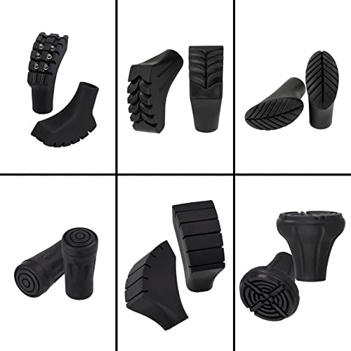 ALPIDEX Gummipuffer für Nordic Walking Stöcke Pads für Trekkingstöcke Verschiedene Ausführungen 2 Paar / 4 Paar / 6 Paar für alle gängigen Stockmodelle - 6 Paar Big von ALPIDEX