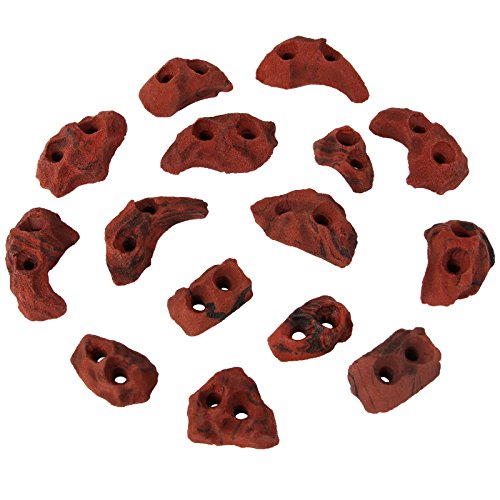 ALPIDEX Klettergriffe Klettersteine Tritte, rot-meliert, 15 Stück ALPIDEX Klettergriffe Klettersteine Tritte, rot-meliert, 15 Stück von ALPIDEX