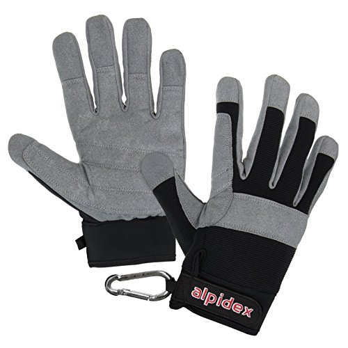 ALPIDEX Klettersteighandschuhe Unisex Fullfinger Handschuhe Kletterhandschuhe Full Finger Gloves Via Ferrata alle Finger geschlossen, Größe:M, Farbe:Wild Black von ALPIDEX