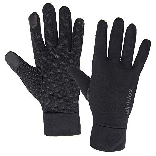 ALPIDEX Leichte Sporthandschuhe Laufhandschuhe Touchscreen Running Handschuhe Dünne Warme Liner Winter Fahrrad Walking Handschuhe, Größe:M, Farbe:Black von ALPIDEX