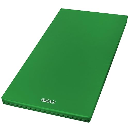 ALPIDEX Matte Turnmatte Sportmatte Gymnastikmatte 150 x 100 x 8 cm mit Antirutschboden RG 20 (sehr weich), Farbe:grün von ALPIDEX