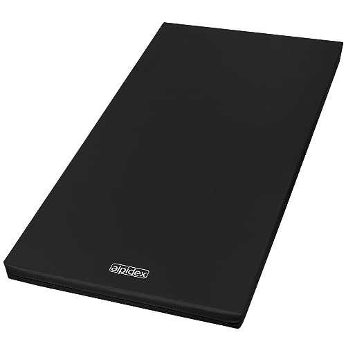 ALPIDEX Matte Turnmatte Sportmatte Gymnastikmatte 200 x 100 x 8 cm mit Antirutschboden RG 20 (sehr weich), Farbe:schwarz von ALPIDEX