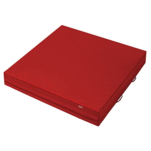 ALPIDEX Mini Weichbodenmatte Matte Turnmatte Fallschutz 100 x 100 x 20 cm mit Tragegriffen und Anti-Rutschboden, Farbe:rot von ALPIDEX