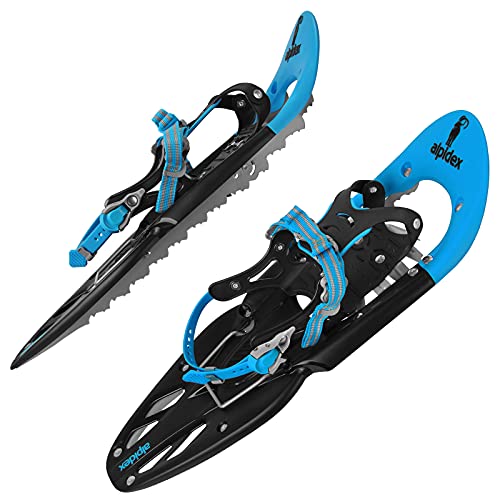ALPIDEX Schneeschuhe 25 INCH Schuhgröße 38-45 bis 130 kg Steighilfe Tragetasche Optional Stöcke, Farbe:Blue ohne Stöcke ALPIDEX Schneeschuhe 25 INCH Schuhgröße 38-45 bis 130 kg Steighilfe Tragetasche Optional Stöcke, Farbe:Blue ohne Stöcke von ALPIDEX