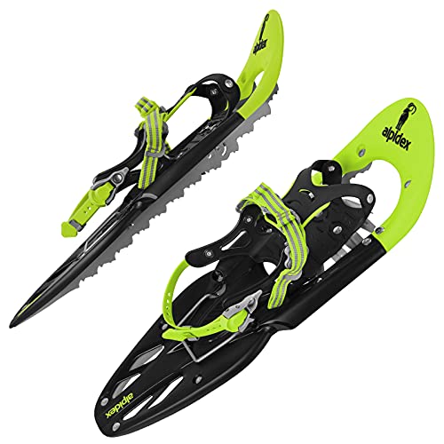 ALPIDEX Schneeschuhe 25 INCH Schuhgröße 38-45 bis 130 kg Steighilfe Tragetasche Optional Stöcke, Farbe:Lime ohne Stöcke ALPIDEX Schneeschuhe 25 INCH Schuhgröße 38-45 bis 130 kg Steighilfe Tragetasche Optional Stöcke, Farbe:Lime ohne Stöcke von ALPIDEX