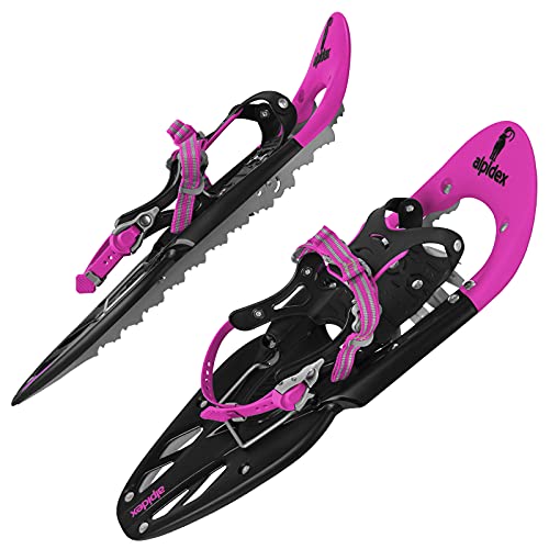 ALPIDEX Schneeschuhe 25 INCH Schuhgröße 38-45 bis 130 kg Steighilfe Tragetasche Optional Stöcke, Farbe:Pink ohne Stöcke ALPIDEX Schneeschuhe 25 INCH Schuhgröße 38-45 bis 130 kg Steighilfe Tragetasche Optional Stöcke, Farbe:Pink ohne Stöcke von ALPIDEX