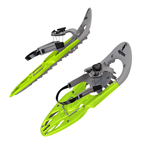 ALPIDEX Schneeschuhe 25 oder 29 Inch Schnellverschluss Bindung Steighilfe Tragetasche Schuhgröße 38-46 bis 140 kg, Farbe:Lime Green, Größe:25 Inch von ALPIDEX