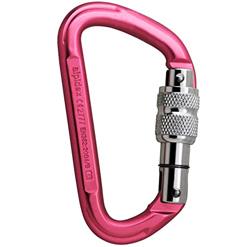 ALPIDEX Schraubkarabiner Aluminium Kletter Karabiner Screw Carabiner Schraubverschluss Kletterausrüstung Bergsteigen, Farbe:pink ALPIDEX Schraubkarabiner Aluminium Kletter Karabiner Screw Carabiner Schraubverschluss Kletterausrüstung Bergsteigen, Farbe:pink von ALPIDEX