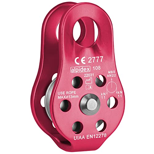 ALPIDEX Seilrolle Umlenkrolle 22 kN - Fix Pulley Flaschenzug - geeignet für Textilseile bis 13 mm Durchmesser - EN12278, Farbe:rot ALPIDEX Seilrolle Umlenkrolle 22 kN - Fix Pulley Flaschenzug - geeignet für Textilseile bis 13 mm Durchmesser - EN12278, Farbe:rot von ALPIDEX