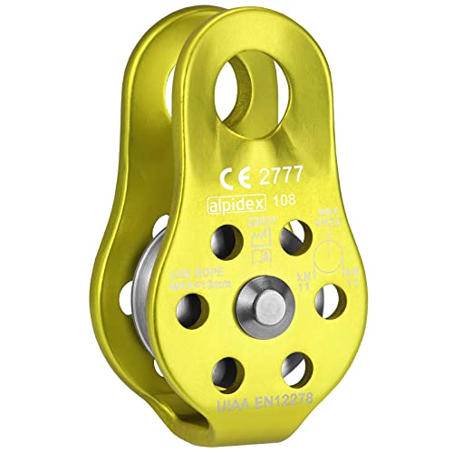 ALPIDEX Seilrolle Umlenkrolle 22 kN - Fix Pulley Flaschenzug - geeignet für Textilseile bis 13 mm Durchmesser - EN12278, Farbe:Lime ALPIDEX Seilrolle Umlenkrolle 22 kN - Fix Pulley Flaschenzug - geeignet für Textilseile bis 13 mm Durchmesser - EN12278, Farbe:Lime von ALPIDEX