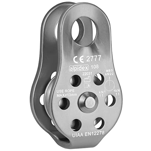 ALPIDEX Seilrolle Umlenkrolle 22 kN - Fix Pulley Flaschenzug - geeignet für Textilseile bis 13 mm Durchmesser - EN12278, Farbe:Silber ALPIDEX Seilrolle Umlenkrolle 22 kN - Fix Pulley Flaschenzug - geeignet für Textilseile bis 13 mm Durchmesser - EN12278, Farbe:Silber von ALPIDEX
