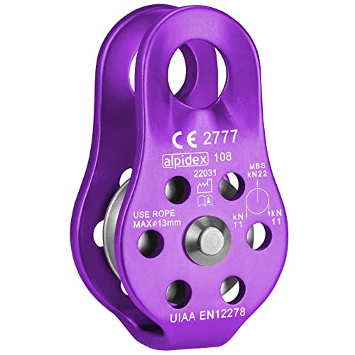 ALPIDEX Seilrolle Umlenkrolle 22 kN - Fix Pulley Flaschenzug - geeignet für Textilseile bis 13 mm Durchmesser - EN12278, Farbe:lila ALPIDEX Seilrolle Umlenkrolle 22 kN - Fix Pulley Flaschenzug - geeignet für Textilseile bis 13 mm Durchmesser - EN12278, Farbe:lila von ALPIDEX