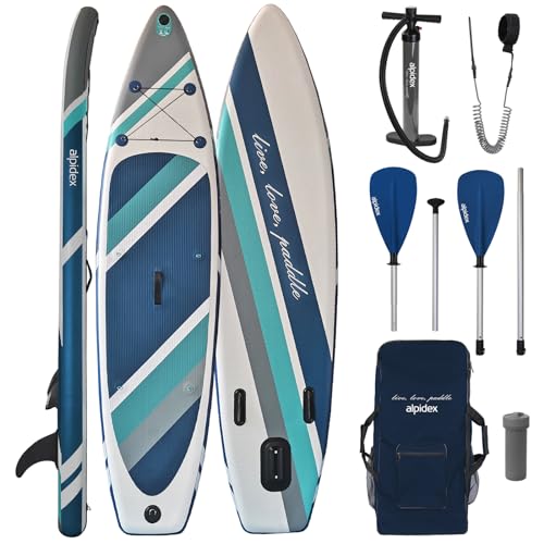 ALPIDEX Stand Up Paddle Set SUP 320 x 76 x 15 cm max. belastbar bis 200 kg Aufblasbar Stabil Leicht Komplett Set Tragetasche Paddel Finnen Luftpumpe Leash Repair Kit, Farbe:Cloud ALPIDEX Stand Up Paddle Set SUP 320 x 76 x 15 cm max. belastbar bis 200 kg Aufblasbar Stabil Leicht Komplett Set Tragetasche Paddel Finnen Luftpumpe Leash Repair Kit, Farbe:Cloud von ALPIDEX