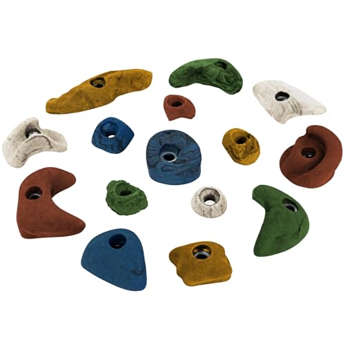 ALPIDEX 15 Klettergriffe | Klettersteine | Je 5 Griffe Größen L, M, S | Verschiedene Formen Größen | Ideales Starterset | Klettergriffset, Farbe:bunt ALPIDEX 15 Klettergriffe | Klettersteine | Je 5 Griffe Größen L, M, S | Verschiedene Formen Größen | Ideales Starterset | Klettergriffset, Farbe:bunt von ALPIDEX