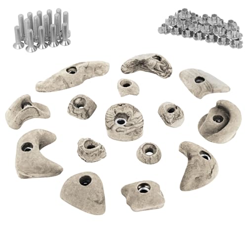 ALPIDEX 15 Klettergriffe | Starterset | Inklusive Schrauben, Einschlagmuttern | Klettersteine | Größen L, M, S | Verschiedene Formen Größen | Klettergriffset, Farbe:weiß-meliert ALPIDEX 15 Klettergriffe | Starterset | Inklusive Schrauben, Einschlagmuttern | Klettersteine | Größen L, M, S | Verschiedene Formen Größen | Klettergriffset, Farbe:weiß-meliert von ALPIDEX