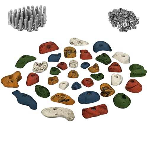 ALPIDEX 35 Klettergriffe | Starterset | Inklusive Schrauben, Einschlagmuttern | Griffe Größen L, M, S | Kletterfläche 3-5 m² | Komplettset - Farbe:bunt ALPIDEX 35 Klettergriffe | Starterset | Inklusive Schrauben, Einschlagmuttern | Griffe Größen L, M, S | Kletterfläche 3-5 m² | Komplettset - Farbe:bunt von ALPIDEX