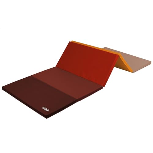 ALPIDEX Turnmatte klappbare Weichbodenmatte 185 x 78 x 3,2 cm Gymnastikmatte Sportmatte für zuhause Kinder Erwachsene, Farbe: rot von ALPIDEX