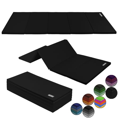 ALPIDEX Turnmatte klappbare Weichbodenmatte 185 x 78 x 3,2 cm Gymnastikmatte Sportmatte für zuhause Kinder Erwachsene, Farbe:schwarz von ALPIDEX