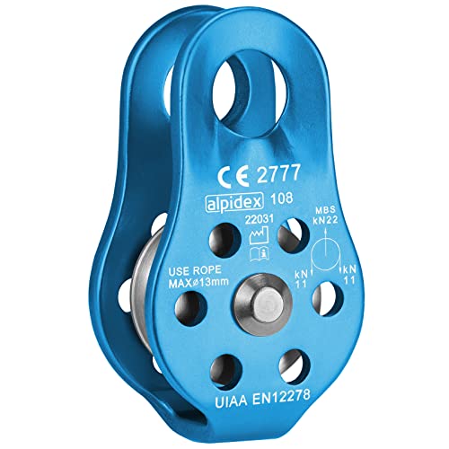 ALPIDEX Seilrolle Umlenkrolle 22 kN - Fix Pulley Flaschenzug - geeignet für Textilseile bis 13 mm Durchmesser - EN12278, Farbe:blau ALPIDEX Seilrolle Umlenkrolle 22 kN - Fix Pulley Flaschenzug - geeignet für Textilseile bis 13 mm Durchmesser - EN12278, Farbe:blau von ALPIDEX