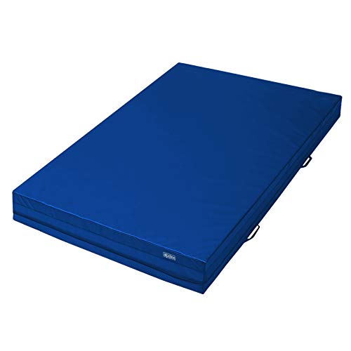 ALPIDEX Weichbodenmatte Matte Turnmatte Fallschutz 200 x 100 x 20 cm mit Anti-Rutschboden und Tragegriffen, Farbe:dunkelblau von ALPIDEX