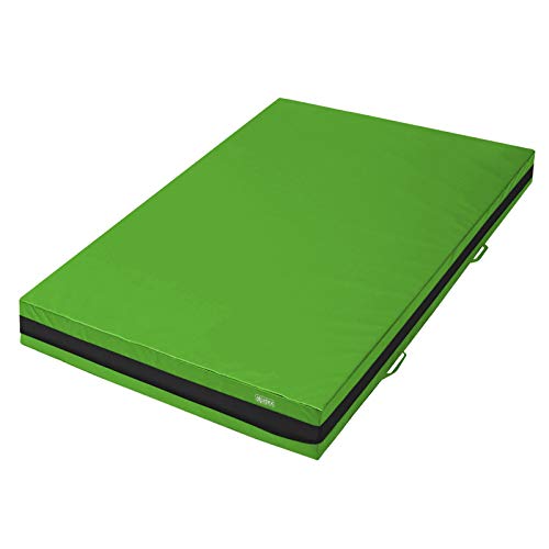 ALPIDEX Weichbodenmatte Matte Turnmatte Fallschutz 200 x 100 x 20 cm mit Anti-Rutschboden und Tragegriffen, Farbe:grün von ALPIDEX